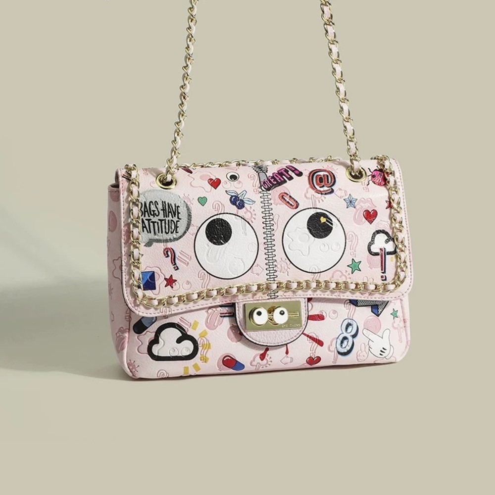 Crossbody and Shoulder Bag - Pink & Blue
